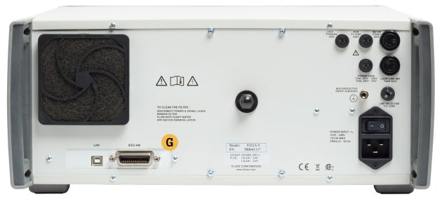 Fluke 5322A Electrical Calibrator Rear View with Callouts Fluke 5322A Electrical Calibrator